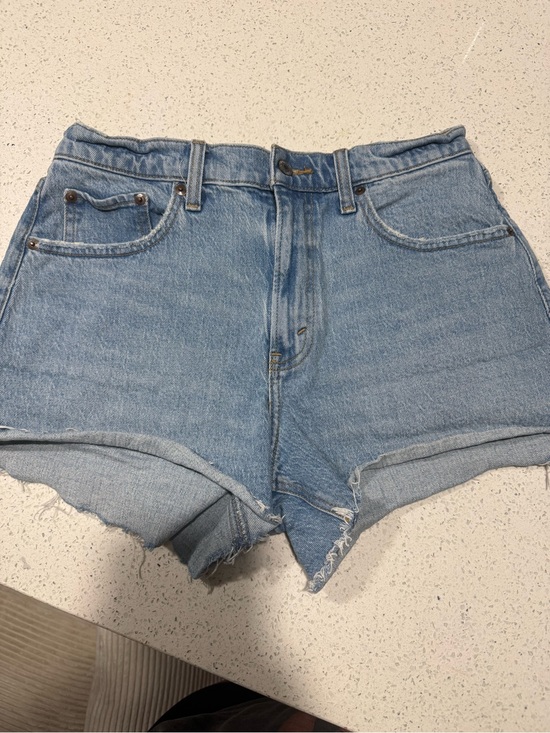 Abercrombie & Fitch Pants - Abercrombie & Fitch Light Blue Frayed High-Rise Denim Shorts